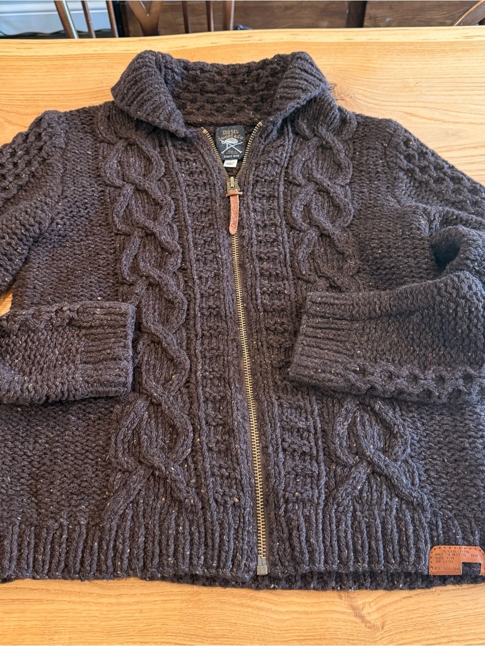 Vintage Y2K Diesel Tricot & Co Brown Wool Grandpa Cardigan